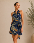 Midnight Safari Halter Mini Dress