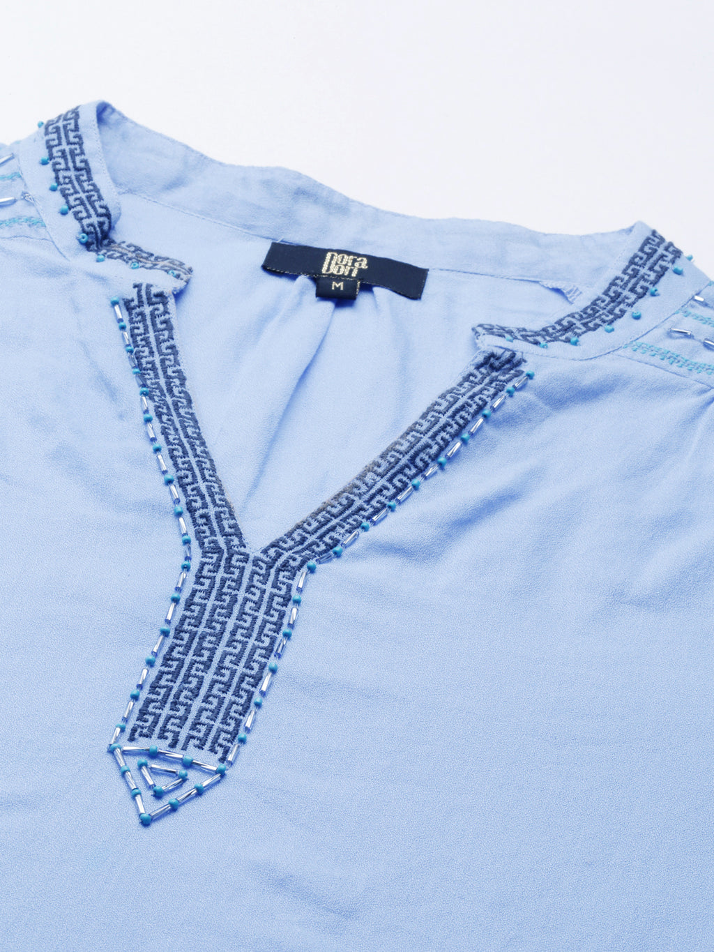 Azure Breeze Embroidered Top
