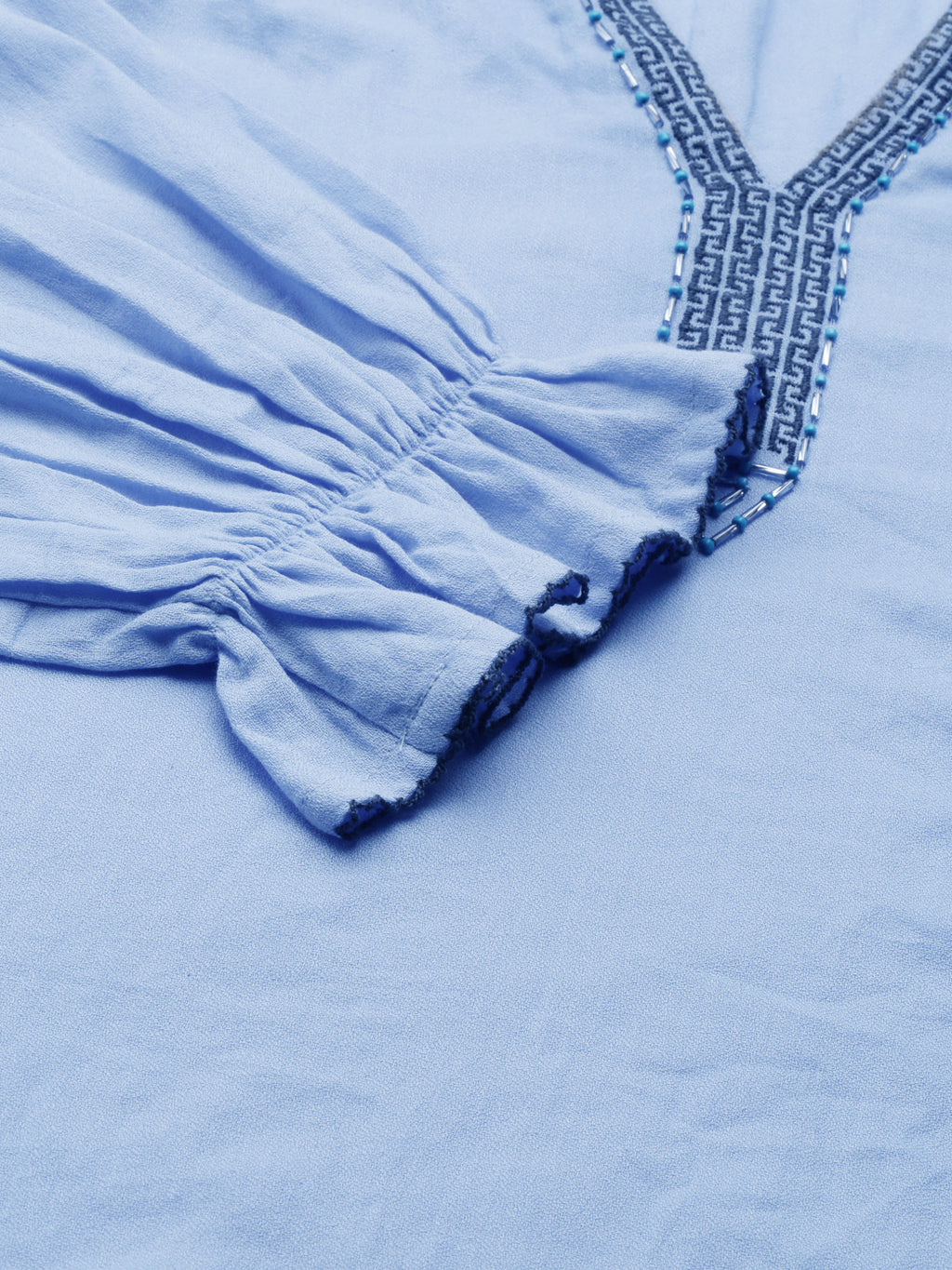 Azure Breeze Embroidered Top