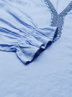 Azure Breeze Embroidered Top
