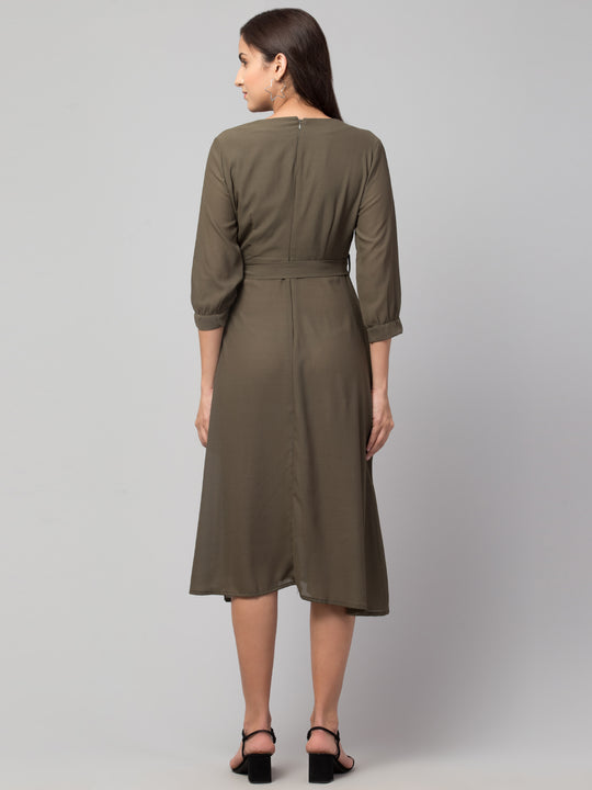 Wrap Around Georgette Midi Dress