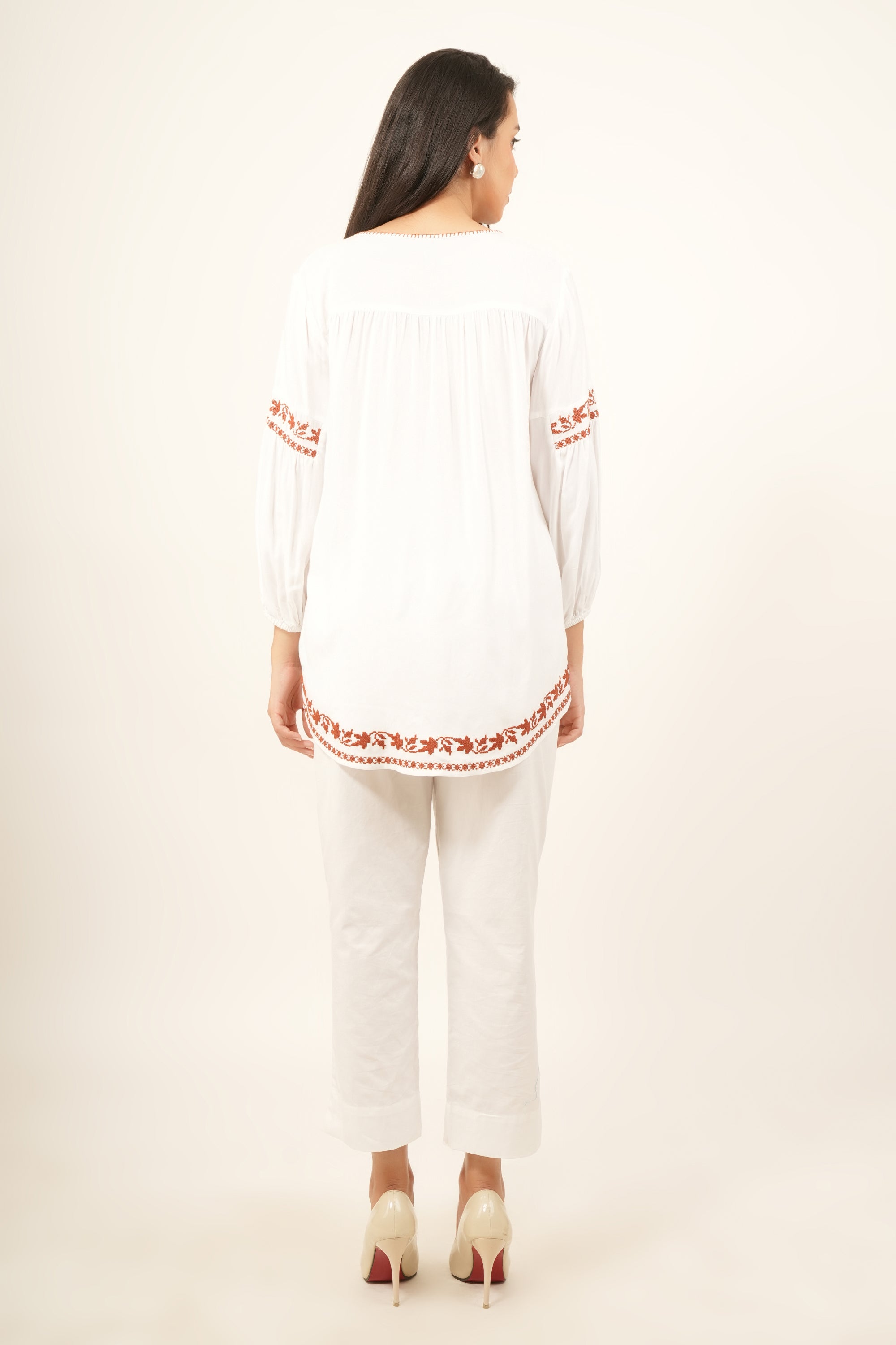 Cinnamon Bloom Embroidered Tunic