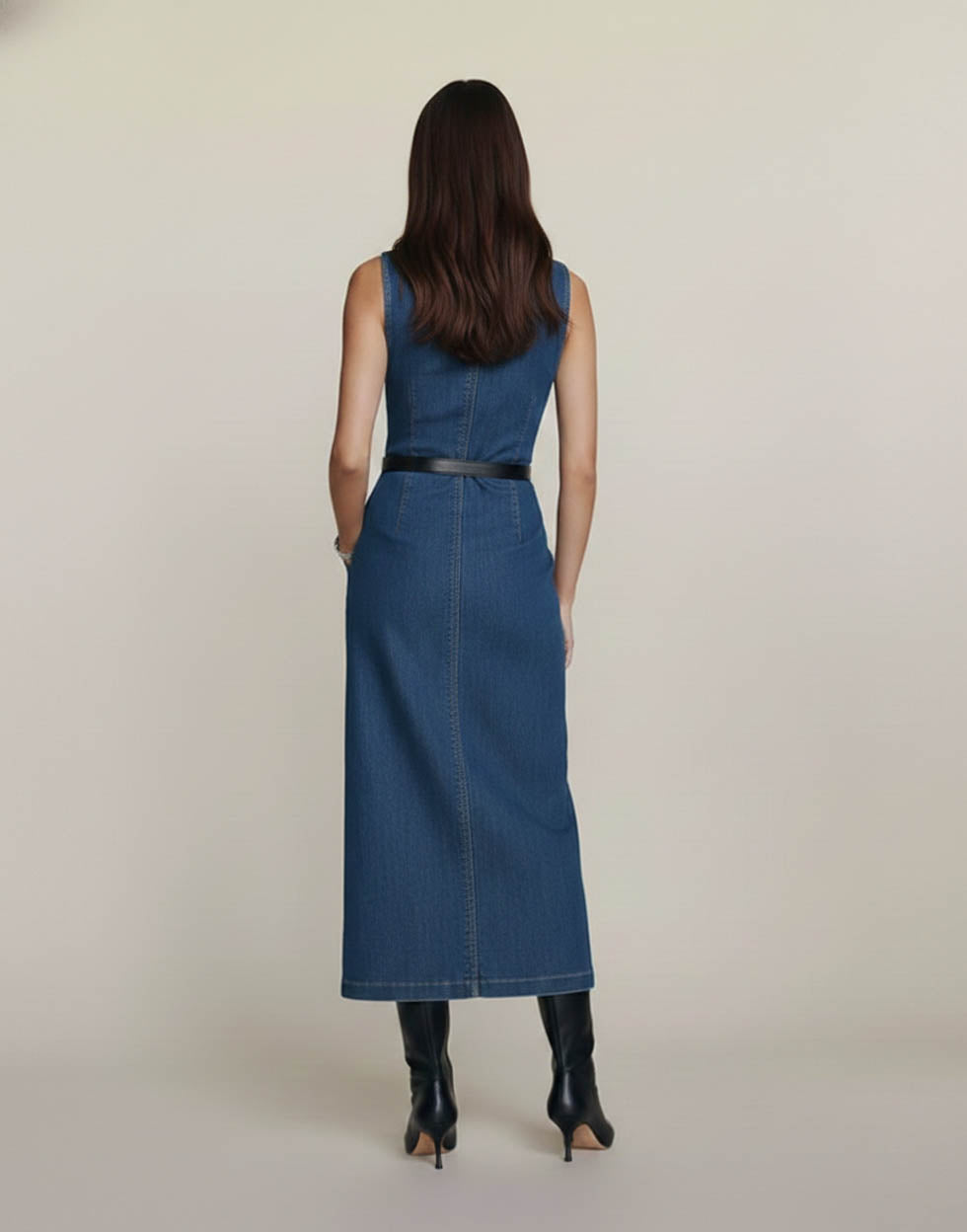 Rossele Denim Indigo Midi Dress