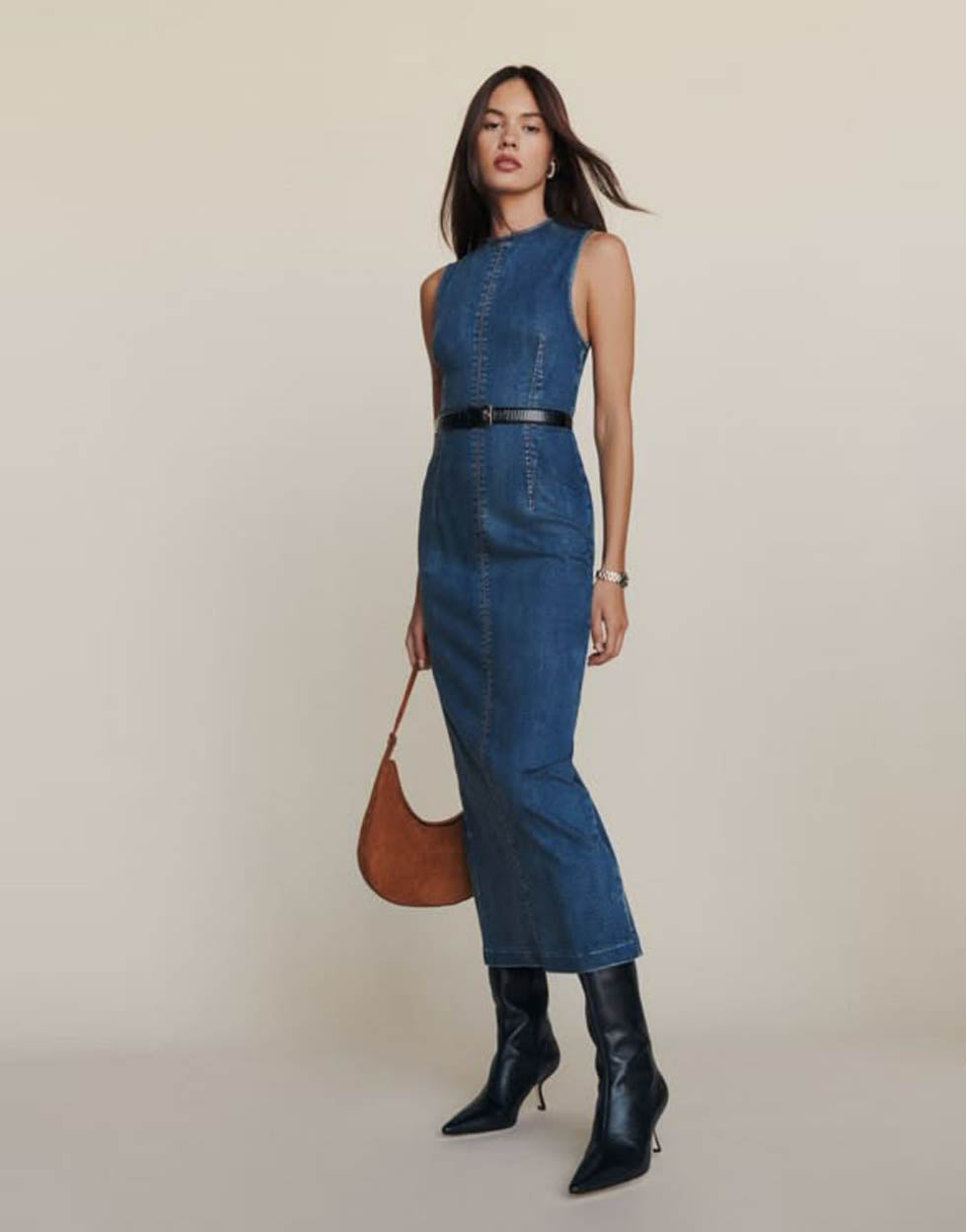 Rossele Denim Indigo Midi Dress
