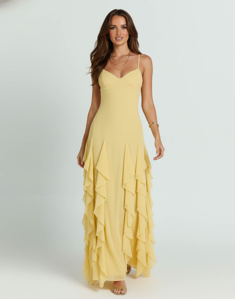 Solstice Tiered Ruffle Maxi Gown