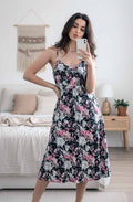 Midnight Bloom Floral Midi Dress