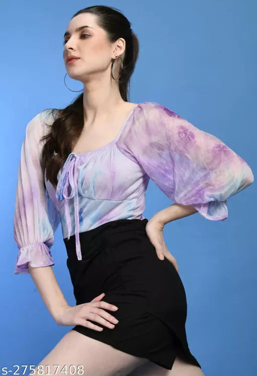 Orange Crushed & Printed Body-Con Skirt Dress Dual Colour